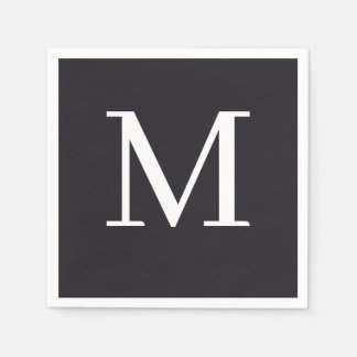 Monogrammed Trouwservet Zwart & Wit Ontwerp Servet