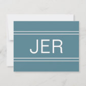 Monogrammed Turquoise Personalized Name Initiaal Notitiekaartje (Voorkant)