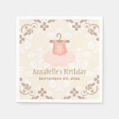 Monogrammed Tutu Ballet Thema Verjaardag Servetten (Voorkant)