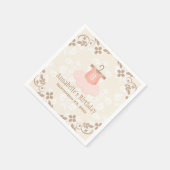 Monogrammed Tutu Ballet Thema Verjaardag Servetten (Hoek)