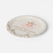 Monogrammed Tutu Ballet Thormed Baby shower Papieren Bordje (Gekanteld)