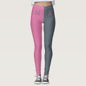 Monogrammed Two Tone Personalized Leggings (Voorkant)