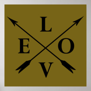 Monogrammed typography love poster