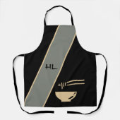 Monogrammed Unieke zwarte Aziatische Schort met st (Voorkant)