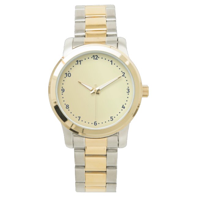 Monogrammed Unisex Oversize Two Tone Armband Horloge (Voorkant)