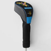 Monogrammed US Maagdeneilanden Vlag Golfclubs, BL Golfheadcover (Schuin)