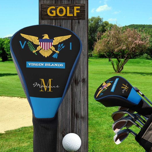 Monogrammed US Maagdeneilanden Vlag Golfclubs, BL Golfheadcover