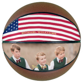 Monogrammed USA Flag Team Photo Patriotic American Basketbal