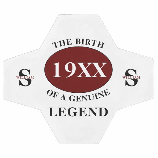 Monogrammed vader Birthday Legend voeg jaarnaam to Voetbal (Enkel)