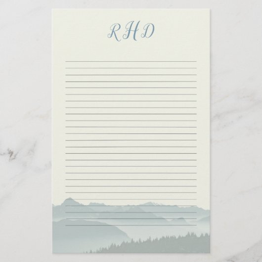 Monogrammed van gebergte briefpapier (Voorkant)