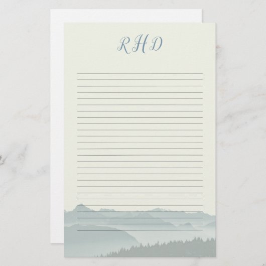 Monogrammed van gebergte briefpapier (Voorkant / Achterkant)