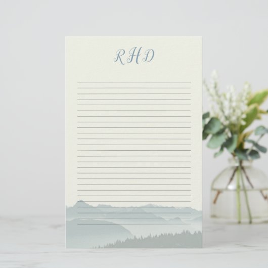 Monogrammed van gebergte briefpapier (Staand voorkant)