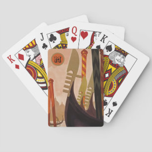 Monogrammed Venice Canals Italy Gifts Pokerkaarten