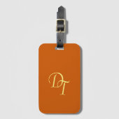 Monogrammed - verbrand sinaasappel bagagelabel (Voorkant (verticaal))