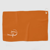 Monogrammed - verbrand sinaasappel golfhanddoek (Horizontaal)