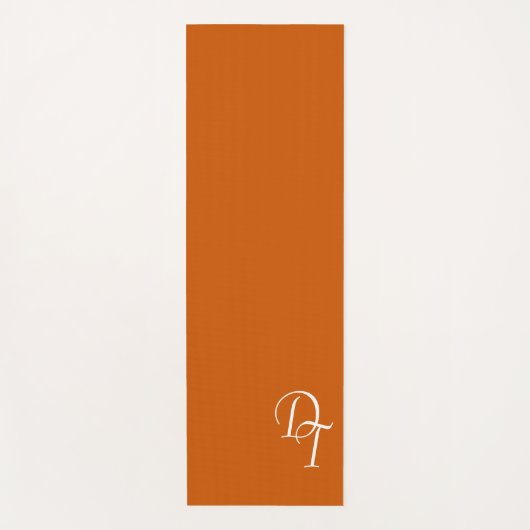 Monogrammed - verbrand sinaasappel yogamat (Voorkant)