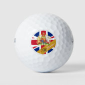 Monogrammed Verenigd Koninkrijk, golfbeweging Brit Golfballen (Voorkant)