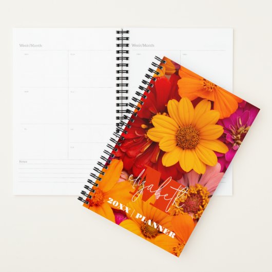Monogrammed Vibrant Daisies Planner (Display)
