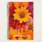 Monogrammed Vibrant Daisies Planner (Voorkant)