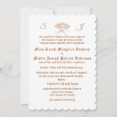 Monogrammed Victoriaans Fan Invitation Kaart (Voorkant)