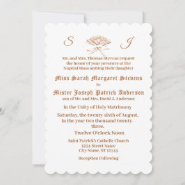 Monogrammed Victoriaans Fan Invitation Kaart