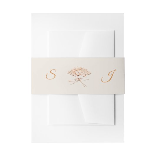 Monogrammed Victoriaans Fan Thema Uitnodigingen Wikkel (Voorkant Voorbeeld)