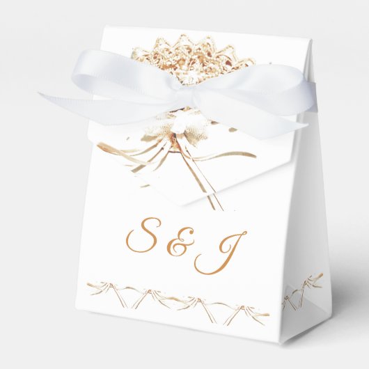 Monogrammed Victoriaans ventilator Bedankdoosjes (Voorkant Zijde)