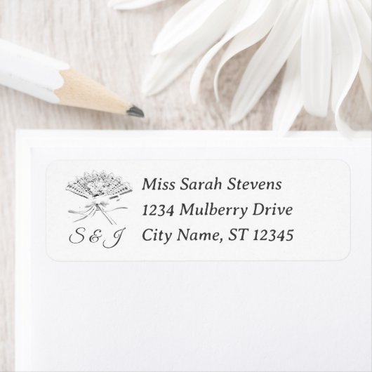 Monogrammed Victoriaans ventilator Etiket (Insitu)