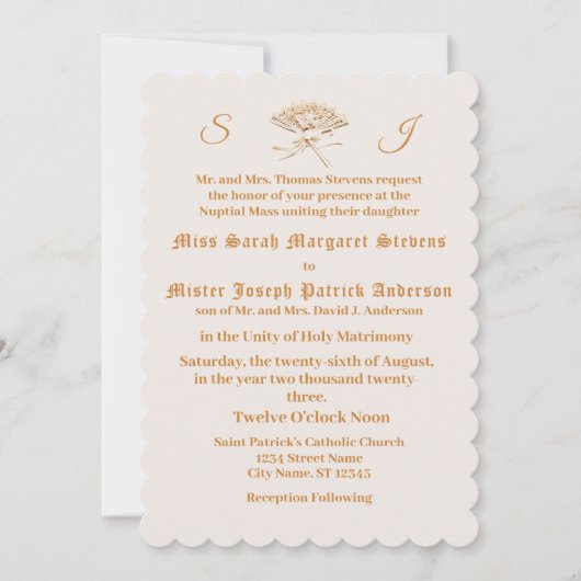 Monogrammed Victoriaans ventilator Kaart (Voorkant)