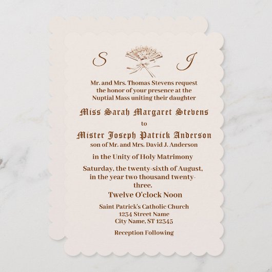 Monogrammed Victoriaans ventilator Kaart