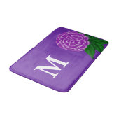 Monogrammed Violet Floral Waterverf Badmat (Gekanteld)