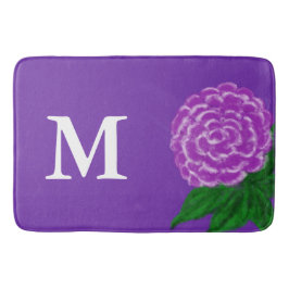 Monogrammed Violet Floral Waterverf Badmat
