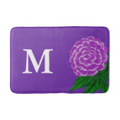 Monogrammed Violet Floral Waterverf Badmat (Voorkant)