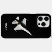Monogrammed vliegtuig, straaljager, PILOOT, douane Case-Mate iPhone Case (Achterkant (horizontaal))