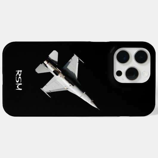 Monogrammed vliegtuig, straaljager, PILOOT, douane Case-Mate iPhone Case (Achterkant (horizontaal))