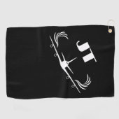 Monogrammed, Vliegtuig Vliegen, Eenvoudig, Minimal Golfhanddoek (Horizontaal)