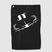 Monogrammed, Vliegtuig Vliegen, Eenvoudig, Minimal Golfhanddoek (Voorkant)