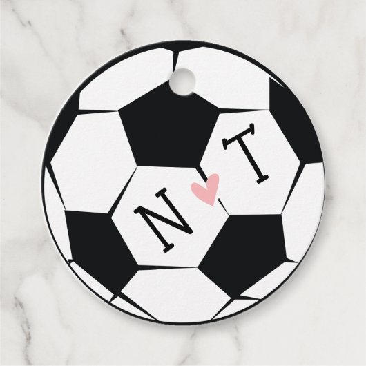 Monogrammed Voetbal bruiloft dank u Bedankjes Labels (Voorkant)