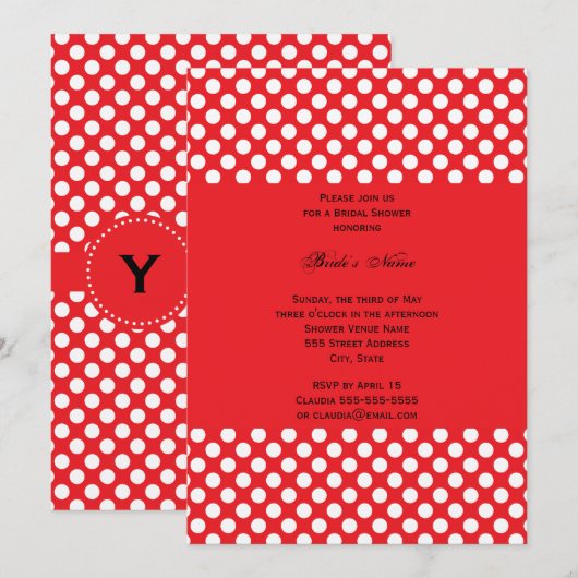 Monogrammed Vrijgezellenfeest van de Dot van de Wi Kaart (Voorkant / Achterkant)