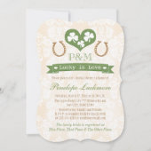 Monogrammed Vrijgezellenfeest van Shamrock en Hoef Kaart (Voorkant)