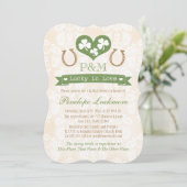 Monogrammed Vrijgezellenfeest van Shamrock en Hoef Kaart (Staand voorkant)