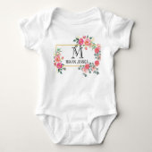 Monogrammed vrouw gepersonaliseerde naam baby meis romper (Voorkant)