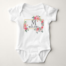 Monogrammed vrouw gepersonaliseerde naam baby meis romper