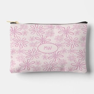 Monogrammed Vrouwelijk Roze Blush Bloempatroon Etui
