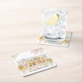 Monogrammed Watercolor Tuscany Mediterranean Italy Kartonnen Onderzetters (Insitu)