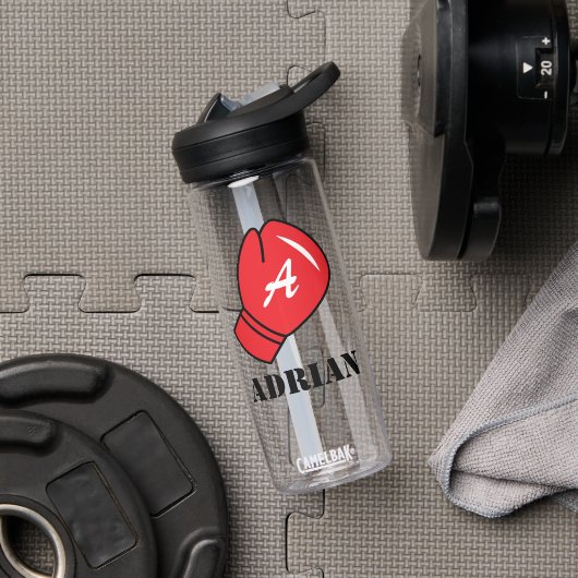 Monogrammed waterfles met bokshandschoen logo (Gym)