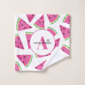 Monogrammed Watermelon Pattern Girls Bad Handdoek (Wasdoekje)
