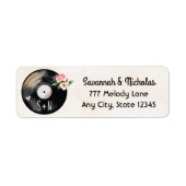 Monogrammed Waterverf Bloemen Vinyl Record Etiket (Voorkant)