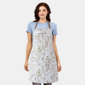 Monogrammed Waterverf Bruine Wildflowers Bladeren Schort (Gedragen)