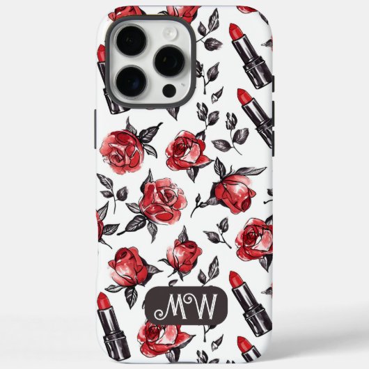 Monogrammed Waterverf Floral Botanical iPhone Case-Mate iPhone Case (Achterkant)